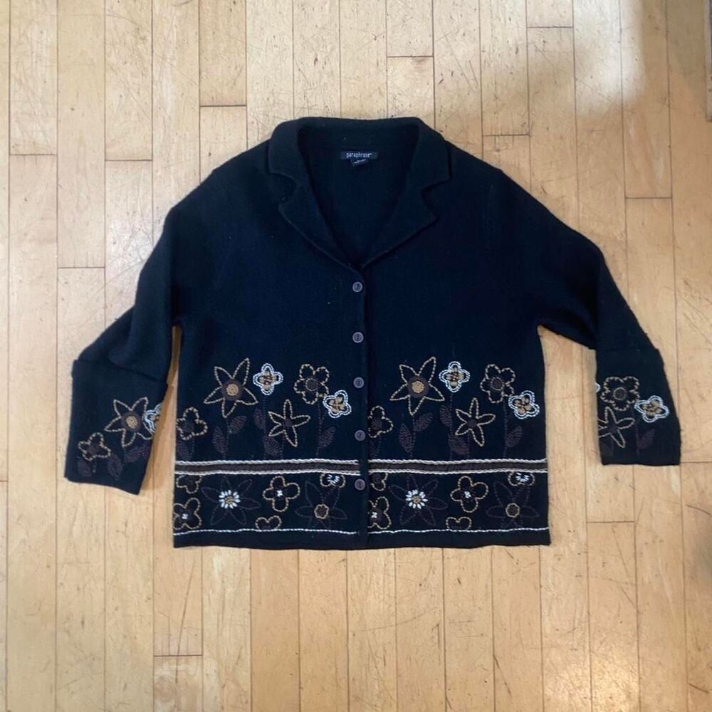 Unbranded Women's Black and Navy Cardigan